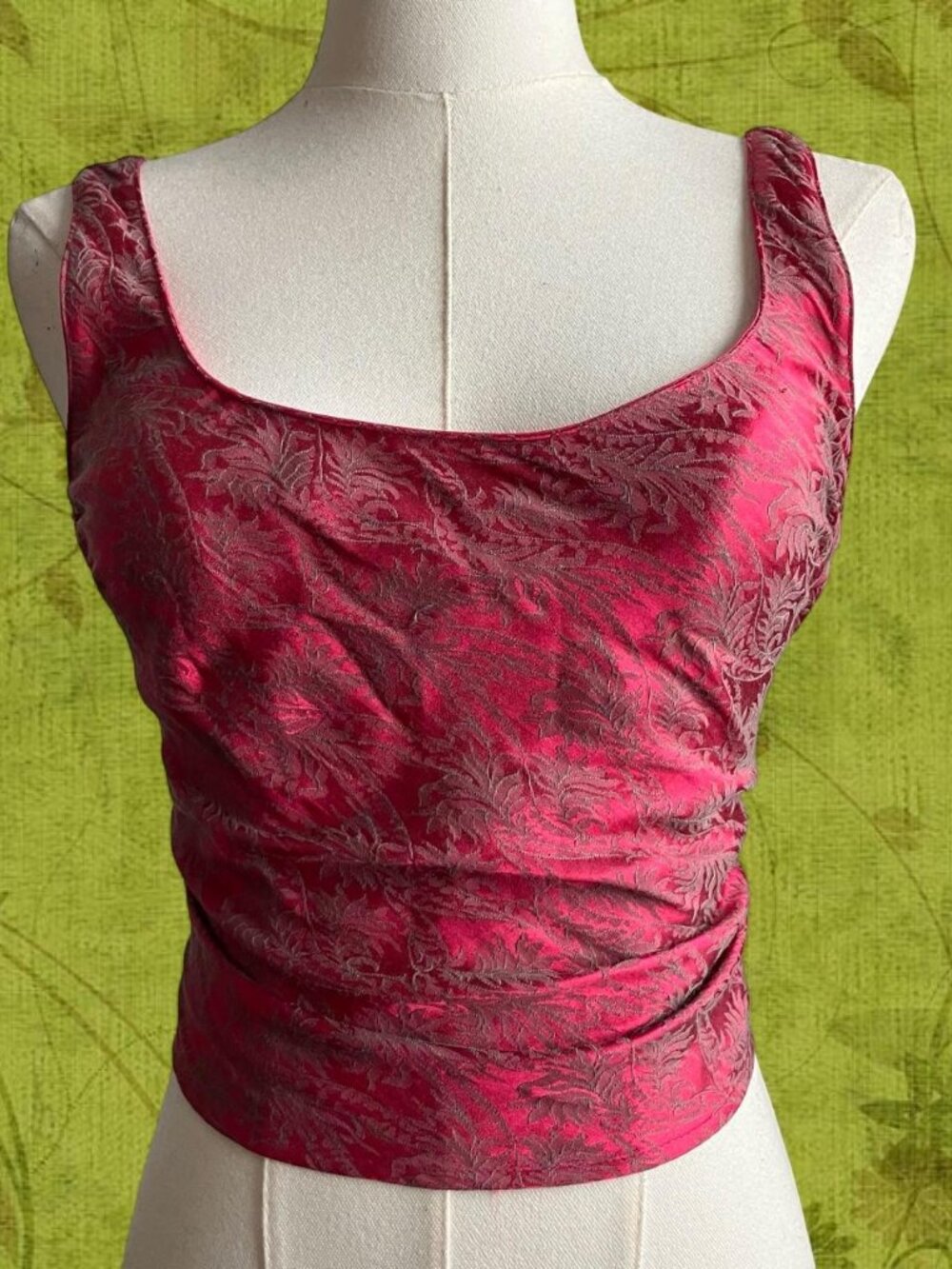 Victoria's Secret pink floral tank top with silver floral embroidery, size S